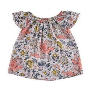 Loft Womens Floral Off-Shoulder Blouse Size Small Ruffled Short Sleeves Career